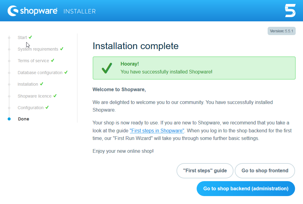 Installation complete перевод. Shopware. Install complete. Online shop backend. Demo Version install.